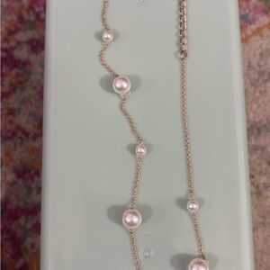 Gold and White Pearl Necklace with Minimalist Design